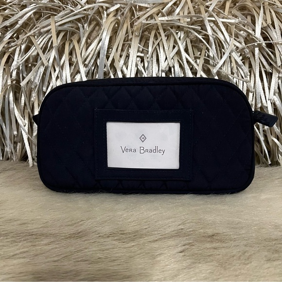VERA BRADLEY Classic Navy Microfiber Travel Medicine Cosmetic Case Quilted - Picture 1 of 13